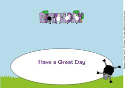 Acrobatic Sheep Birthday Large Dl Insert