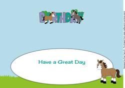 Horses Birthday Large Dl Insert