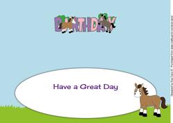 Horses Birthday Large Dl 2 Insert