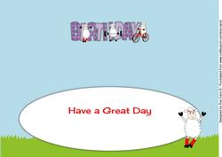 Fitness Sheep Birthday Large Dl Insert