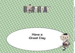 Highland Fling Max the Cat Birthday Large Dl Insert