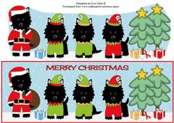 Santa Jazz the Dog & Christmas Elves Large Dl