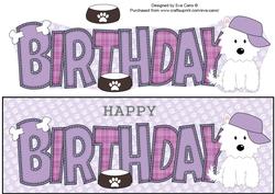 White Jazz the Dog with Cap Birthday Large Dl