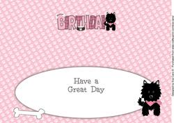 Black Jazz Dog with Bandana Birthday Large Dl 4 Insert