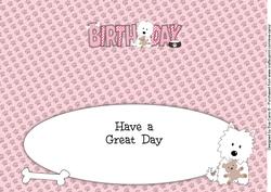 Jazz the Dog with Teddy Birthday Large Dl 2 Insert