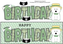 Smart White Jazz the Dog Birthday Large Dl