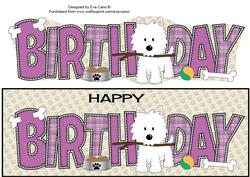 Jazz the Dog with Stick Birthday Large Dl
