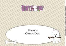 Jazz the Dog with Stick Birthday Large Dl Insert