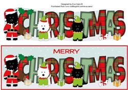 Santa Jazz the Dog & Elves Christmas Large Dl