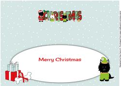 Santa Jazz the Dog & Elves Christmas Large Dl Insert