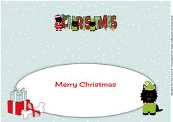 Santa Jazz the Dog & Elves Christmas Large Dl 2 Insert