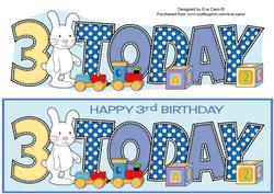 Cute Bunny with Train 3 Today Large Dl