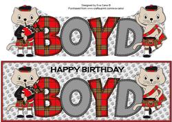 Bagpiper & Highland Fling Max the Cat Boyd Large Dl