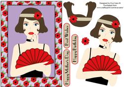 Art Deco Girl with Fan 2
