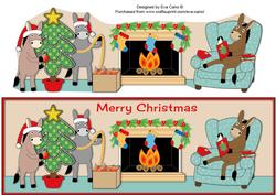 Donkeys Getting Ready for Christmas Large Dl