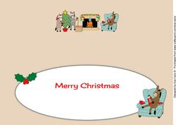 Donkeys Getting Ready for Christmas Large Dl Insert