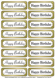 Happy Birthday Gold Tags