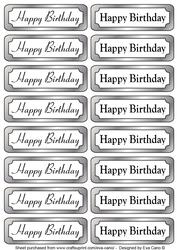 Happy Birthday Silver Tags