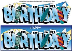 Skateboarding Birthday Large Dl