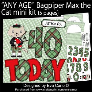 'any Age' Bagpiper Max the Cat Mini Kit