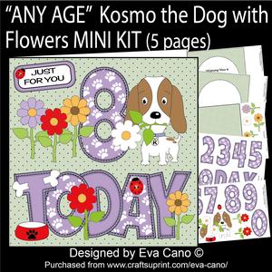 'any Age' Kosmo the Dog with Flowers Mini Kit