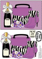 Handbag, Boots, Purple Flowers & Bubbly