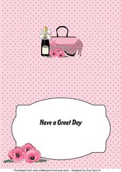 Handbag, Shoes, Pink Poppies & Bubbly Insert