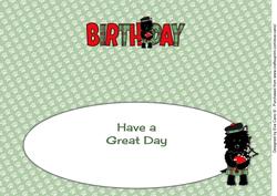 Bagpiper Jazz Dog Green Tartan Birthday Large Dl Insert
