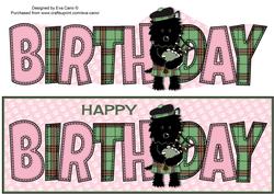 Bagpiper Jazz Dog Green Tartan Birthday Large Dl 2