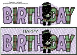 Bagpiper Jazz Dog Green Tartan Birthday Large Dl 3