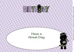Bagpiper Jazz Dog Green Tartan Birthday Large Dl 3 Insert