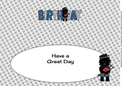 Bagpiper Jazz Dog Blue Tartan Birthday Large Dl 3 Insert