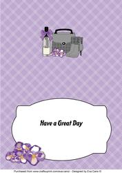 Plaid Handbag, Boots, Purple Flowers & Bubbly Insert