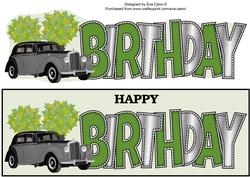 Vintage Car Birthday Large Dl
