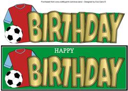 Wine & Blue Football Top Birthday Large Dl