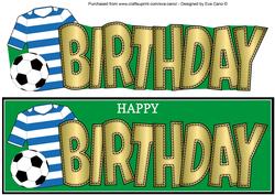 Blue & White Hoops Football Top Birthday Large Dl