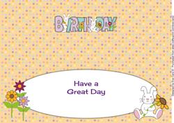 Bunny Rabbits Birthday Large Dl Insert