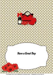 Red Handbag, Boots, Poppies & Bubbly Insert