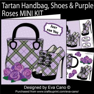 Tartan Handbag, Shoes & Purple Roses Mini Kit