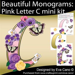 Beautiful Monograms: Pink Letter C Mini Kit