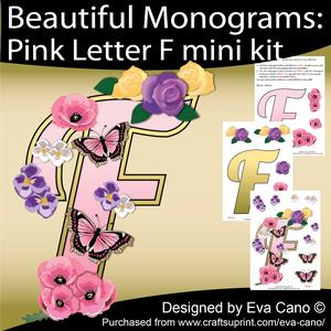 Beautiful Monograms: Pink Letter F Mini Kit