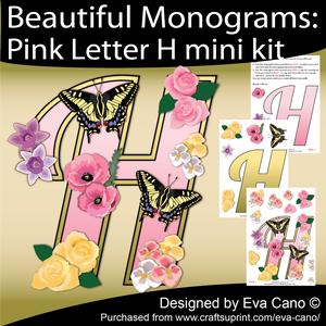 Beautiful Monograms: Pink Letter H Mini Kit