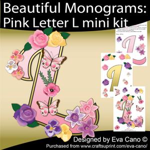 Beautiful Monograms: Pink Letter L Mini Kit