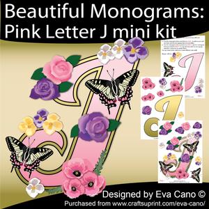 Beautiful Monograms: Pink Letter J Mini Kit