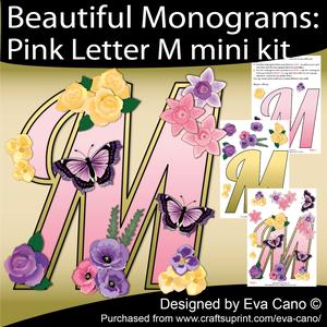 Beautiful Monograms: Pink Letter m Mini Kit