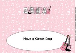 Pink Guitars Birthday Large Dl Insert
