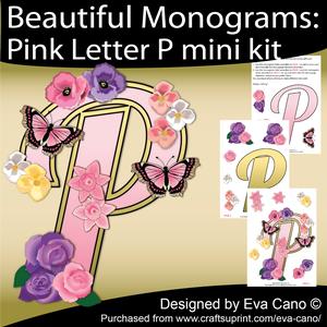 Beautiful Monograms: Pink Letter P Mini Kit