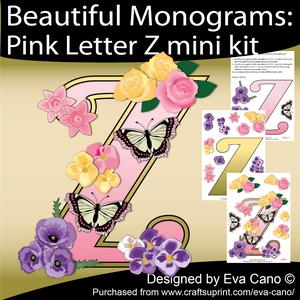 Beautiful Monograms: Pink Letter Z Mini Kit