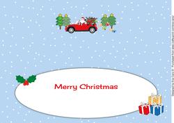 Santa's Red Mini Car Large Dl Insert