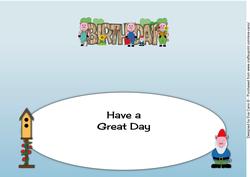 Gardening Piggies Birthday Large Dl Insert